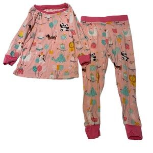 Little Sleepies Pink Party Animals Pajama Set – 2-Piece • 12–18M